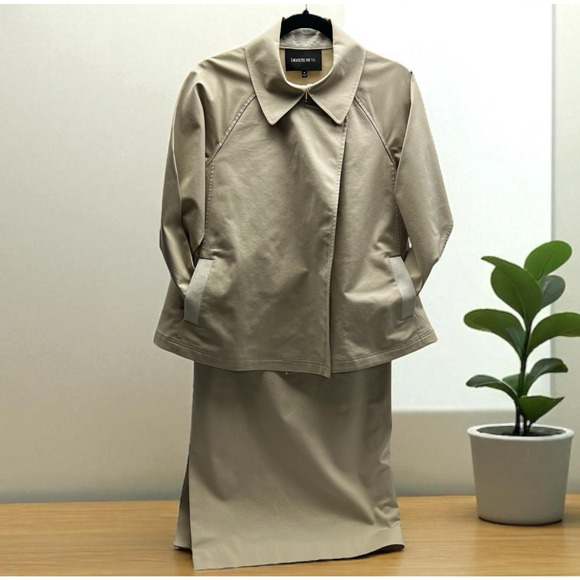 Lafayette 148 New York Jacket Skirt Suit Set Size 4 Midi Pencil Oversized Jacket - Picture 1 of 15